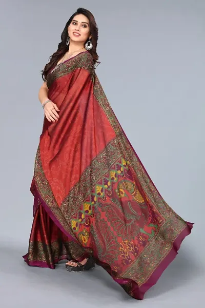 Chiffon Daily Wear Printed Sarees With Blouse Piece
