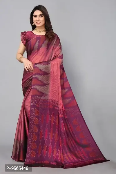 Attractive Chiffon Printed Saree with Blouse piece-thumb0