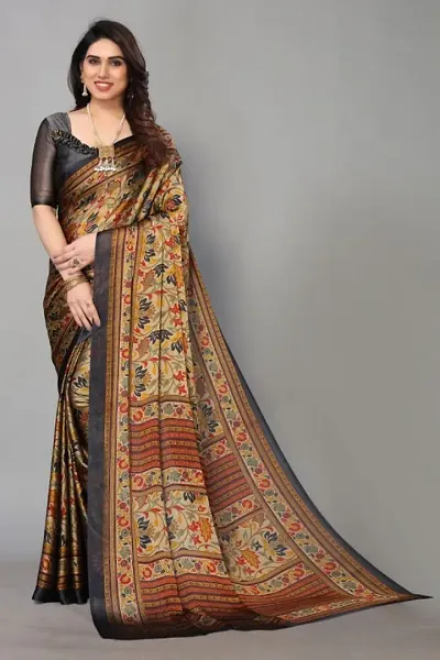 Chiffon Printed Sarees with Blouse Piece