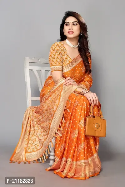 Printed Fashion Chiffon Saree With Blouse Piece-thumb0
