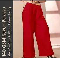 Classic Solid Rayon Palazzo for Women-thumb1
