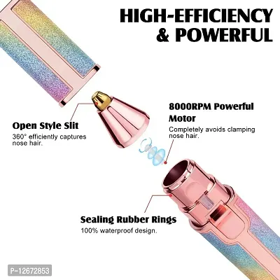 Painless Eyebrow Trimmer for Women, 2 in 1 Rechargeable trimmer with Replaceable Heads, upper lip, Eyebrow Razor, face trimmer (with USB Cable) (Rainbow)-thumb5