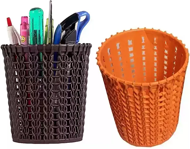 Plastic Pen stand(Random Colour,1)