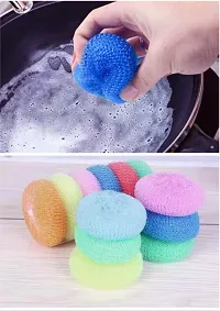 Useful Round Plastic Scrubber(Pack Of 6,Large)-thumb1