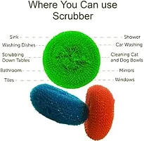 Useful Round Plastic Scrubber(Pack Of 6,Large)-thumb2