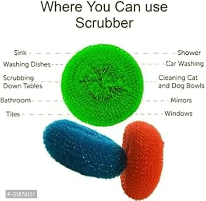 Useful Round Plastic Scrubber(Pack Of 6,Large)-thumb3