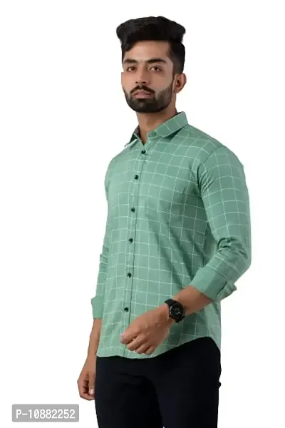 V.com Men's Regular Fit Casual Shirt (40, Green)