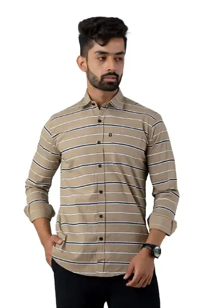 V.COM Vcom Men's Classic Collar Slim Fit Cotton Casual Full Sleeve Shirt