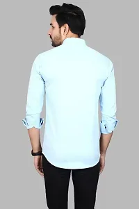 V.COM Men Casual Shirts Combo Pack (Medium, Sky Blue  Black)-thumb3