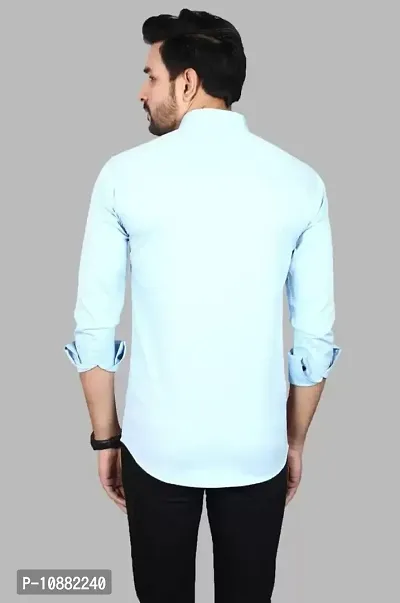 V.COM Men Casual Shirts Combo Pack (Medium, Sky Blue  Black)-thumb4