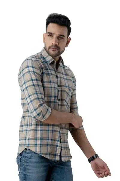 Blend Checked Casual Shirts For Men