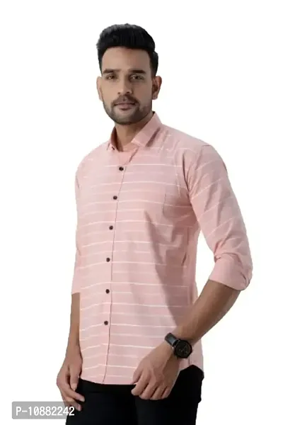 V.com Men's Stylish Casual Shirts for Men (40, Peach)-thumb0