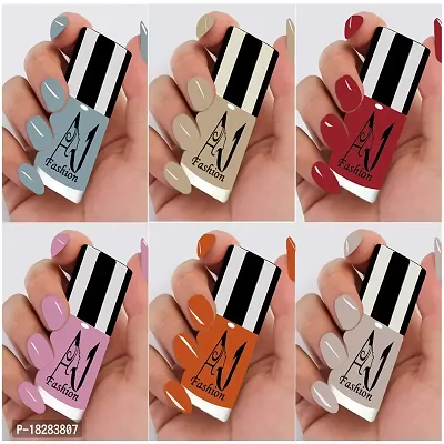 A1Fashion New HD Shine Pastel Color long-lasting stay Nail Polish Combo Set Pink  (Pack of 6)