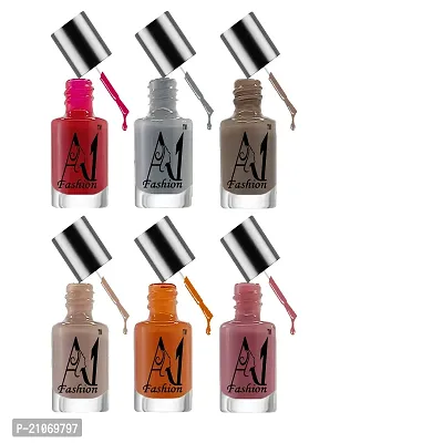 A1Fashion Long Lasting High Shine New Nail Polish Combo Set of Orange  (Pack of 6)