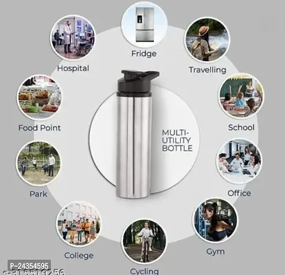 BIGWIN Sipper Stainless Steel Single Wall Water Bottle 900 ml Bottle/Sports/Refrigerator/Gym/School/Collage/Kids/ BPA Free  Leak Proof Cap and Steel Bottle-thumb2