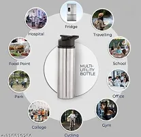 BIGWIN Sipper Stainless Steel Single Wall Water Bottle 900 ml Bottle/Sports/Refrigerator/Gym/School/Collage/Kids/ BPA Free  Leak Proof Cap and Steel Bottle-thumb1