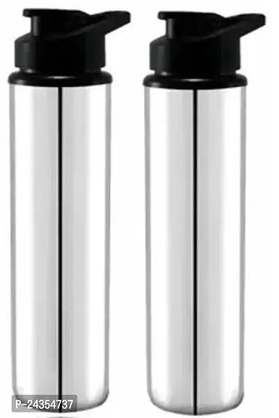 BIGWIN Sipper Stainless Steel Single Wall Water Bottle 900 ml Bottle/Sports/Refrigerator/Gym/School/Collage/Kids/ BPA Free  Leak Proof Cap and Steel Bottle(2psc)-thumb0