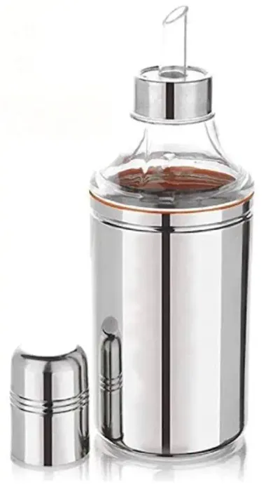Kuber Industries Stainless Steel Oil Dispensers for Kitchen use with Sharp Finish, Slim, Stylish and Trendy Look