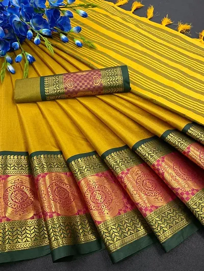 Cotton Silk Embroidered Sarees With Blouse Piece