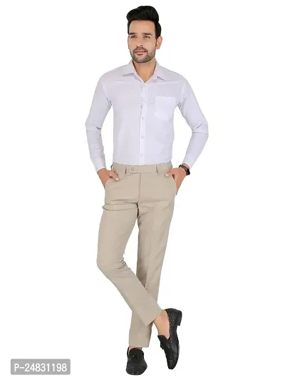Style Hook Polyster Blend Formal Trousers For Man regular fit |formal pants  cream colour | cream colour pant | trousers for men | officeial pant |