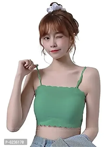 Elite Green Nylon Self Design Padded Tube Bras For Women-thumb0