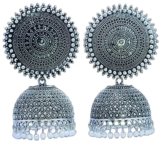Big size oxidise jhumkha earrings for girls
