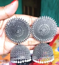 Big size oxidise jhumkha earrings for girls-thumb2