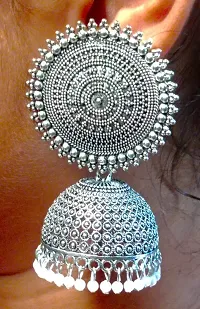 Big size oxidise jhumkha earrings for girls-thumb3