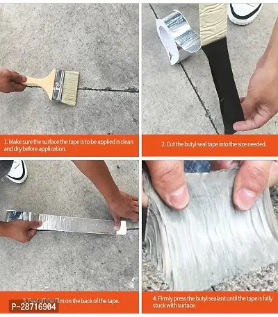 Leakage Repair Waterproof Permanent Repair Silver Single Sided Duct Tape ( Pack of 4 )-thumb5