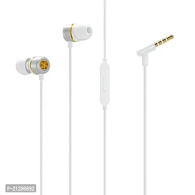 Stylish White In-ear Wired - 3.5 MM Single Pin Headphones-thumb0