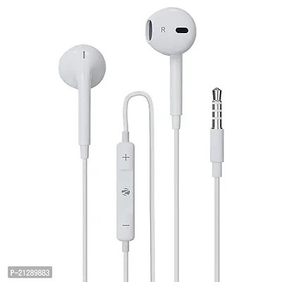 Stylish White In-ear Wired - 3.5 MM Single Pin Headphones-thumb0