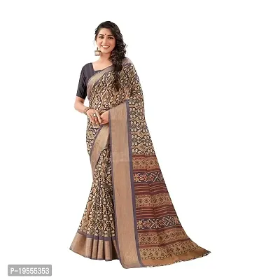 JAICHITRA FASHION Women's Cotton Base Varity Of Border And All Over Pattern Enthnic Saree with Unstitched Blouse Piece (Light Purple) (11549)