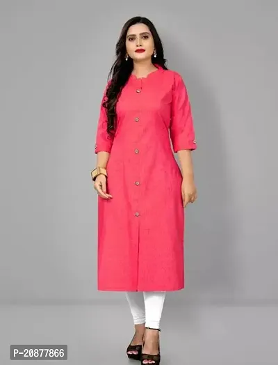 Stylish Straight Pink Cotton Blend Kurta-thumb0