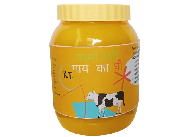 LAKSHMI Deshi Premium Cow Ghee(1 KG) 100% Natural, Pure  Hygienic Ghee | Highly Nutritious | Better Digestion and Boost Immunity  Energy | Aromatic Ayurvedic| Extracted from Deshi Cow Milk (Pack of