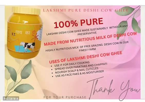 LAKSHMI Deshi Premium Cow Ghee(1 KG) 100% Natural, Pure  Hygienic Ghee | Highly Nutritious | Better Digestion and Boost Immunity  Energy | Aromatic Ayurvedic| Extracted from Deshi Cow Milk (Pack of-thumb3
