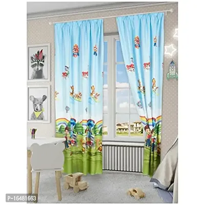 BSJ 3D Rainbow Digital Printed Polyester Fabric Curtains for Bed Room Kids Room Living Room Color Sky Window/Door/Long Door (D.N.496)