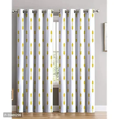 BSJ 3D Digital Printed Polyester Fabric Curtains for Bed Room Kids Room Living Room Color White Window/Door/Long Door (D.N.535)-thumb0