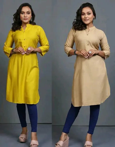 Fancy Rayon Kurtis For Women Pack Of 2