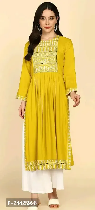 Fancy Rayon Kurtis For Women-thumb0