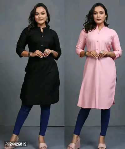 Fancy Rayon Kurtis For Women Pack Of 2