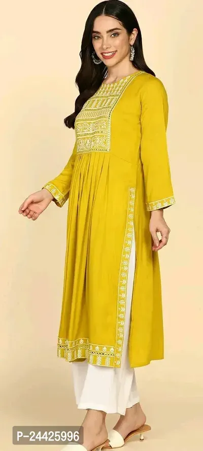 Fancy Rayon Kurtis For Women-thumb2