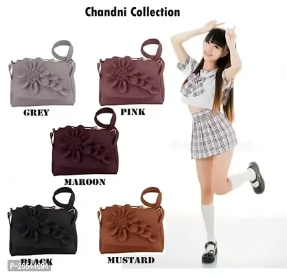 Stylish Maroon PU Solid Handbags For Women-thumb4