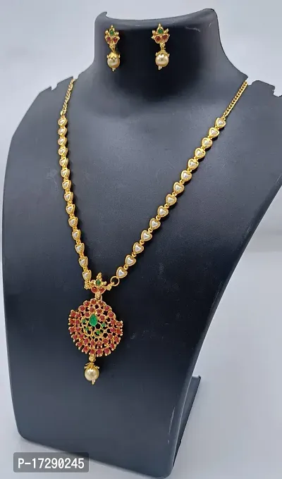 South Indian Necklace and Earring Jewellery Set for Women-thumb0