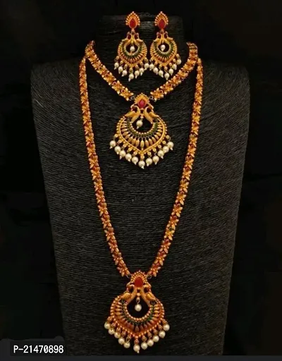 Necklace Set White Beads with Earrings in beadwork for Women.