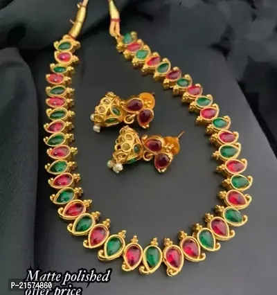 Gold plated south Indian Wedding Traditional temple jewellery set.-thumb0