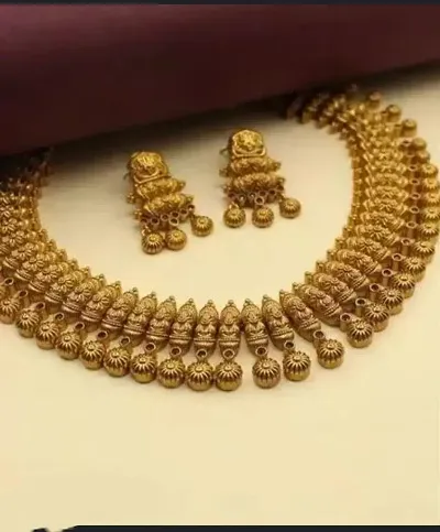 plated south Indian Wedding Traditional temple jewellery set.