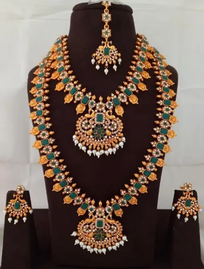 plated south Indian Wedding Traditional temple jewellery set.