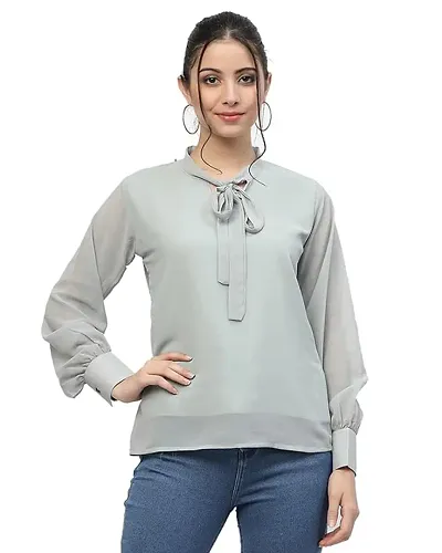 Stylish Fancy Georgette Solid Top For Women