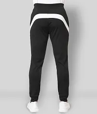 Black Polyester Spandex Regular Track Pants For Men-thumb3