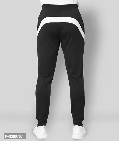 Black Polyester Spandex Regular Track Pants For Men-thumb4